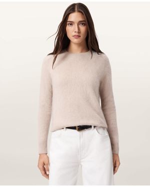 AllSaints Rebel Cashmere Crew Neck Jumper - Natural