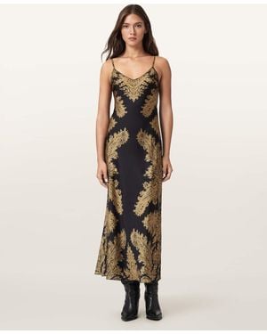 AllSaints Bryony Paisley Slip Dress - Natural