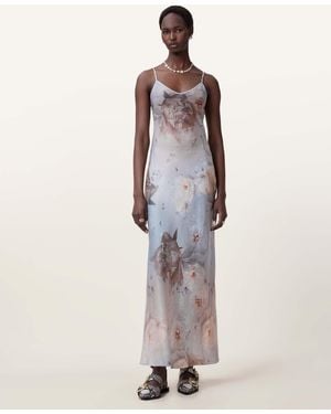 AllSaints Bryony Maxi Slip Dress - Natural