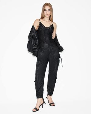 AllSaints Himari Coated Relaxed Fit Cargo Trousers,, Coated - Black