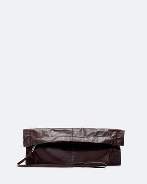 AllSaints Lutece Fold Leather Clutch - White