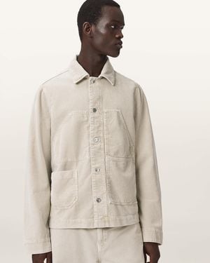 AllSaints Mukesh Relaxed Fit Cord Shacket - Natural