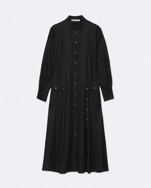 AllSaints Artemis Silk-Blend Midi Dress - Black