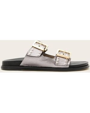 AllSaints Magda Studded Leather Sandals - Natural