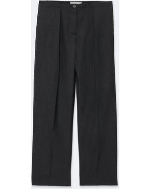 AllSaints Leonie Wide-Leg Pleated Wool Trousers - Black