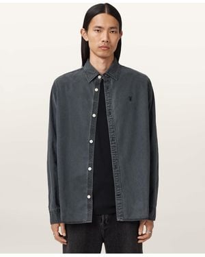AllSaints Bodhi Long Sleeve Overshirt - Grey