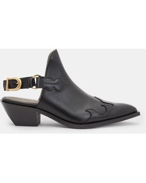 AllSaints Desola Leather Western Mule - White