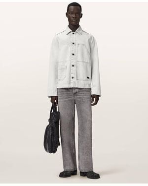 AllSaints Mukesh Relaxed Fit Denim Shacket - White