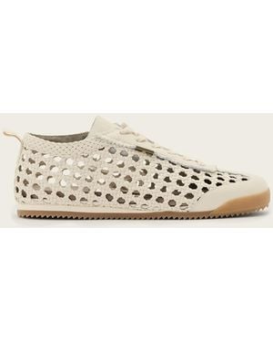 AllSaints Kenny Woven Leather Trainers - Natural