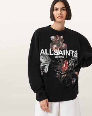 AllSaints Ania Etta Oversized Sweatshirt - Black