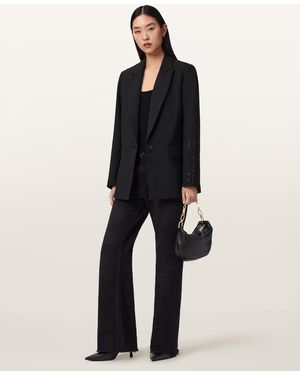 AllSaints Wool/Alpaca Ottie Relaxed Skull Blazer, /Us 4 - Black