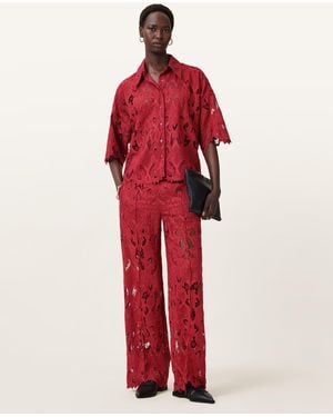 AllSaints Charli Embroidered Straight Fit Pants