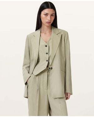 AllSaints Averie Tencel Relaxed Fit Blazer - Natural