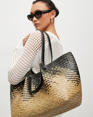 AllSaints Allington Straw Tote Bag - Brown