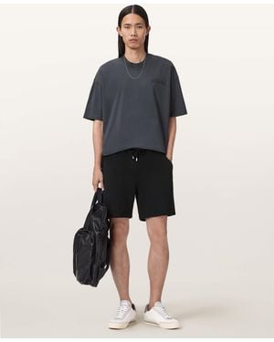 AllSaints Asher Straight Fit Ramskull Sweat Shorts - Blue