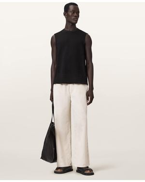 AllSaints Cove Sleeveless Crew Neck Cotton T-Shirt - Natural
