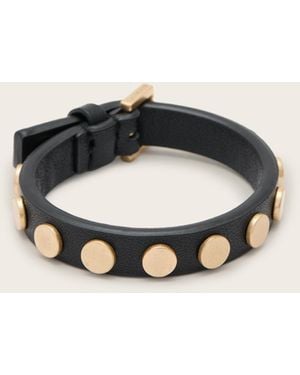 AllSaints Mica Studded Leather Buckle Bracelet - Black