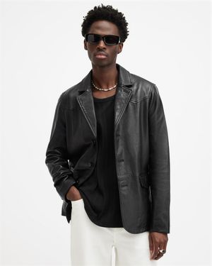 AllSaints Hunter Leather Blazer - Black