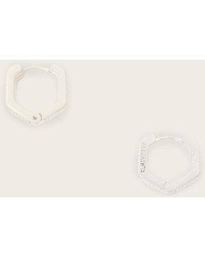 AllSaints Otto Wide Hex Earrings - Natural