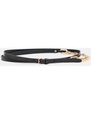 AllSaints Cow Leather Helly Skinny Leather Chain Belt, /Xl - White
