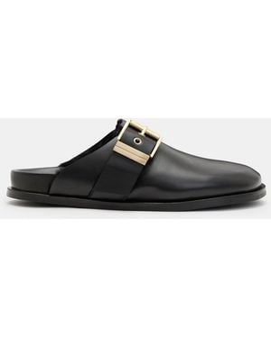 AllSaints Venus Shearling Slip On Mules - Black