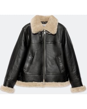 AllSaints Lennox Relaxed-Fit Shearling Jacket - Black
