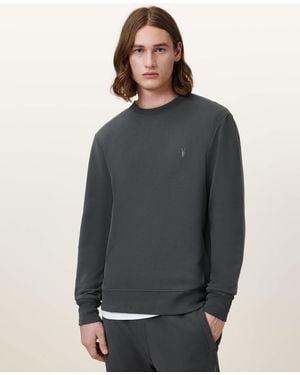 AllSaints Raven Crew Neck Ramskull Sweatshirt,, Gravestone - Grey
