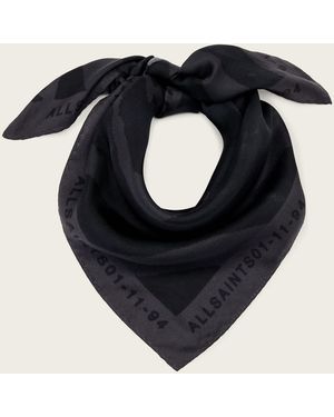 AllSaints Zoey Square Silk Scarf - Black