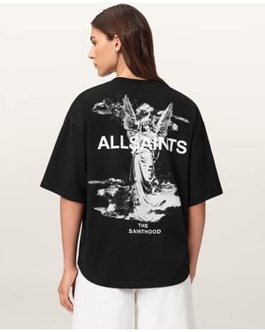 AllSaints Guardian Amelie Oversized T-Shirt - Black