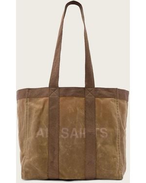AllSaints Layo Spacious Canvas Tote Bag - Natural