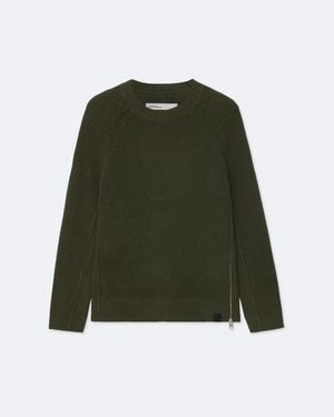 AllSaints Kit Acid-Washed Cotton Crew-Neck Jumper - Green