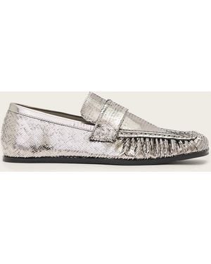AllSaints Julie Studded Leather Loafers - Natural