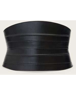 AllSaints Ceri Wide Leather Belt - Black