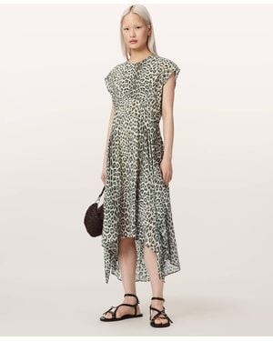 AllSaints Arwen Relaxed Fit Print Midi Dress - Natural