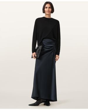 AllSaints Main: 100% Polyester; Lining: 100% Polyester Alexia Gathered Maxi Skirt, /Us 0 - Black