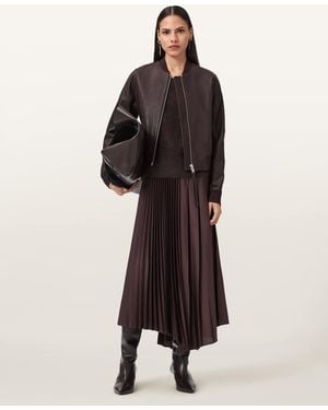 AllSaints Orten Leather Bomber Jacket - Black