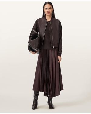 AllSaints Leather Orten Leather Bomber Jacket, /Us 12 - Black