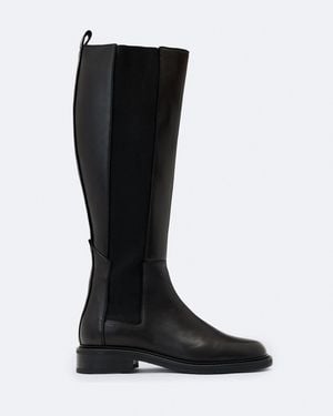 AllSaints Bales Knee-High Leather Chelsea Boots - Black