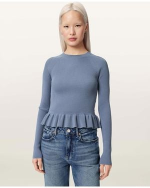 AllSaints Jas Lightweight Fitted Jumper - Blue