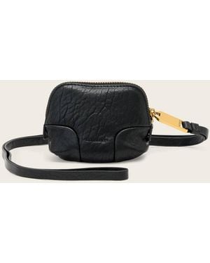 AllSaints Ares Leather Grain Lanyard Pouch - Natural