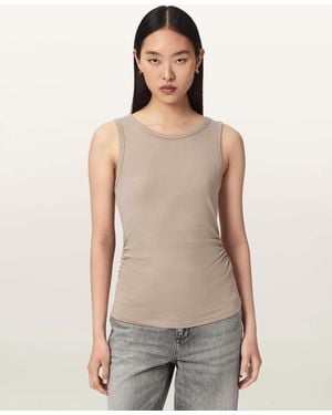 AllSaints Katarina Boat Neck Slim Fit Tank Top - Natural