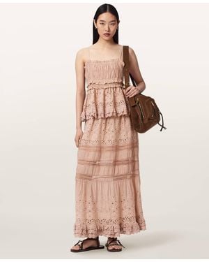 AllSaints Camille Embroidered Lace Top - Natural