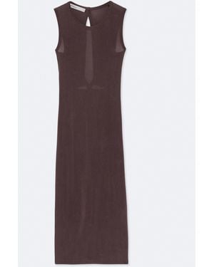 AllSaints Ilia Twisted-Back Bodycon Midi Dress - Purple