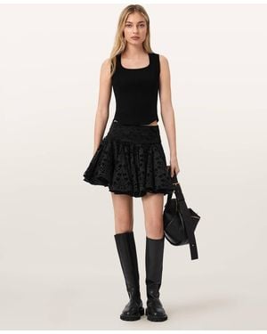 AllSaints Dotty Broderie Mini Skirt - Natural