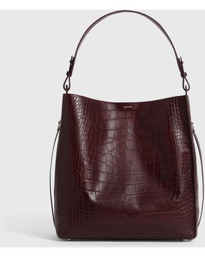 AllSaints Polly North South Leather Tote Bag - Red
