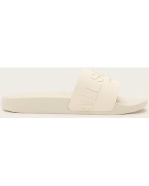 AllSaints Biggy Slip On Logo Sliders - Natural