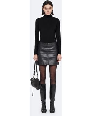 AllSaints Renai Leather Mini Skirt - Black