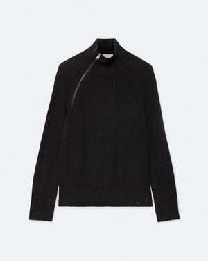 AllSaints Kit Zipped Funnel-Neck Jumper - Black