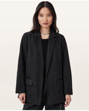 AllSaints Aleida Denim Lightweight Tri Blazer - Black