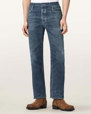AllSaints Bead Straight Leg Illusion Trousers - Blue